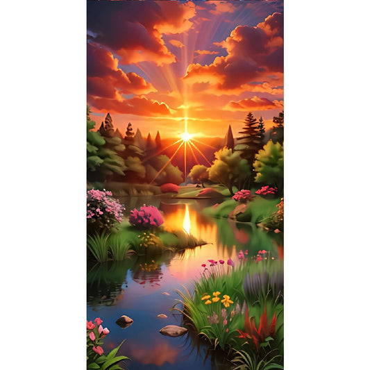Luoxia Landscape - 11CT Stamped Cross Stitch 40*70CM