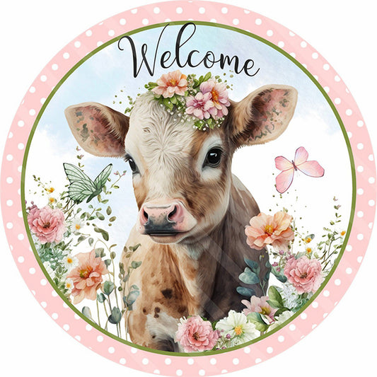 Flowers And Cow - 11CT Stamped Cross Stitch 40*40CM