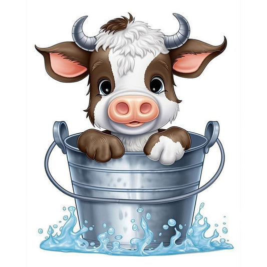 Cow In Bucket - 11CT Stamped Cross Stitch 40*50CM