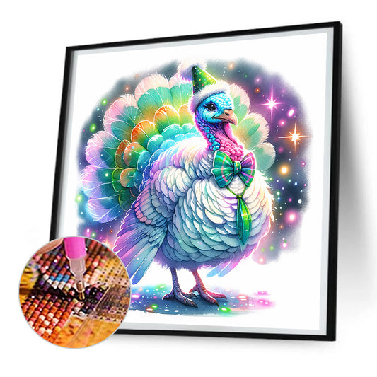 Shiny Animal Turkey - Full Round Drill Diamond Painting 30*30CM