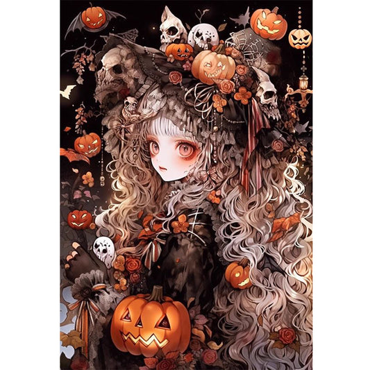 Pumpkin Witch - 11CT Stamped Cross Stitch 40*60CM