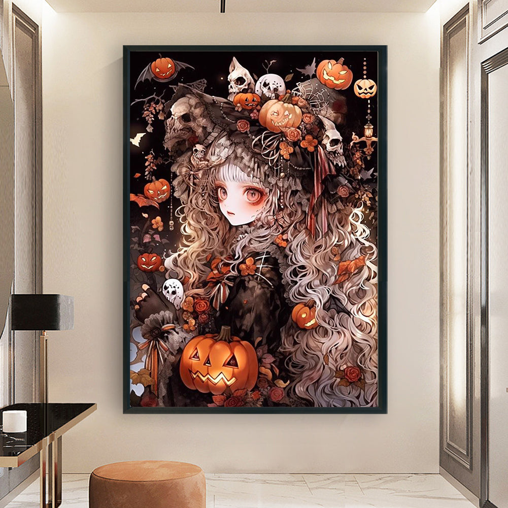 Pumpkin Witch - 11CT Stamped Cross Stitch 40*60CM