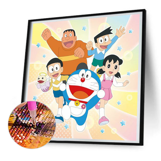Doraemon And Friends - Full Round Drill Diamond Painting 30*30CM