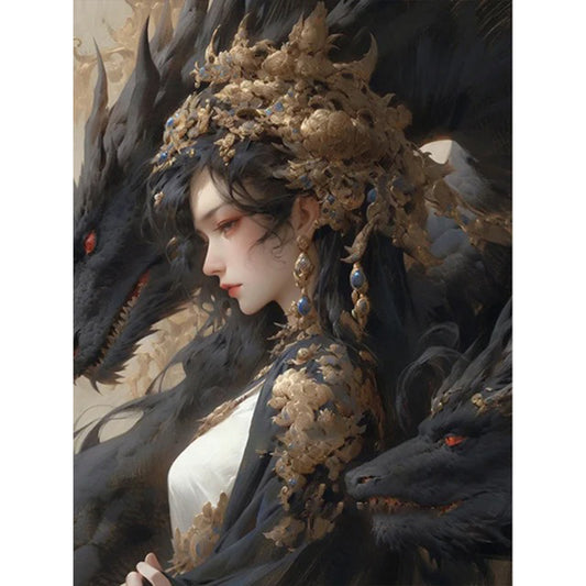 Dragon And Maiden - 11CT Stamped Cross Stitch 50*65CM