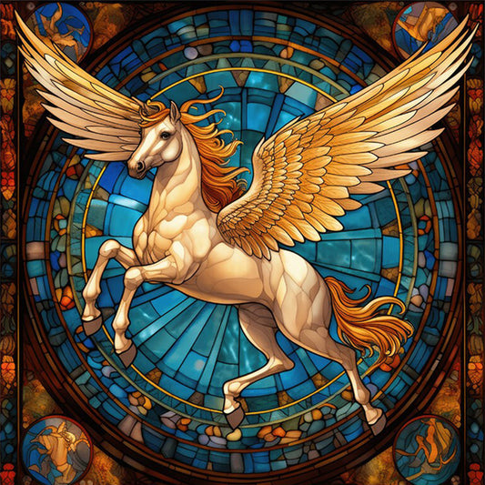 Glass Painting-Tianma - 14CT Stamped Cross Stitch 40*40CM