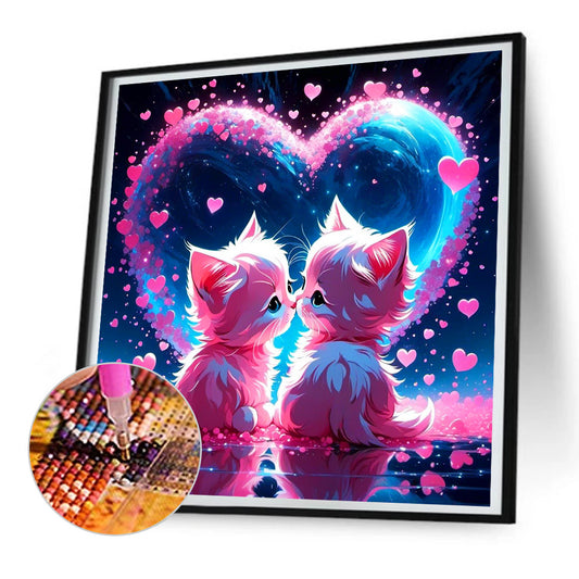 Loving Kitten - Full Round Drill Diamond Painting 30*30CM