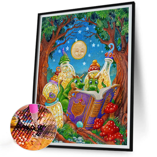 Bedtime Story Little Dinosaurs - Full Round Drill Diamond Painting 30*40CM