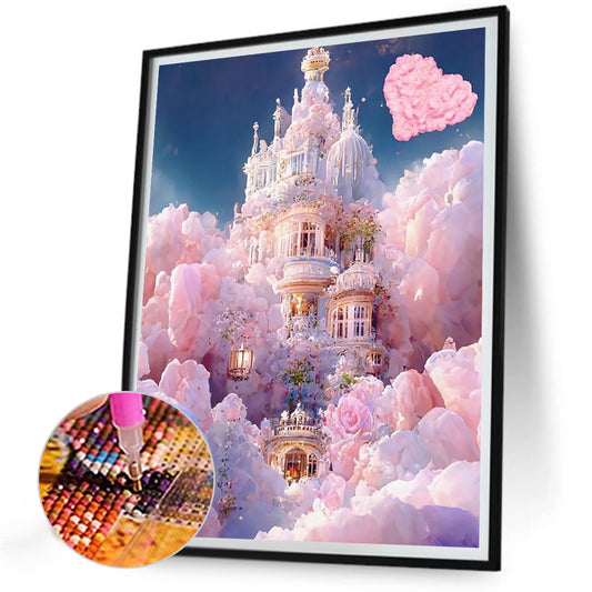Pink Cloud Manor - Full Round Drill Diamond Painting 30*40CM