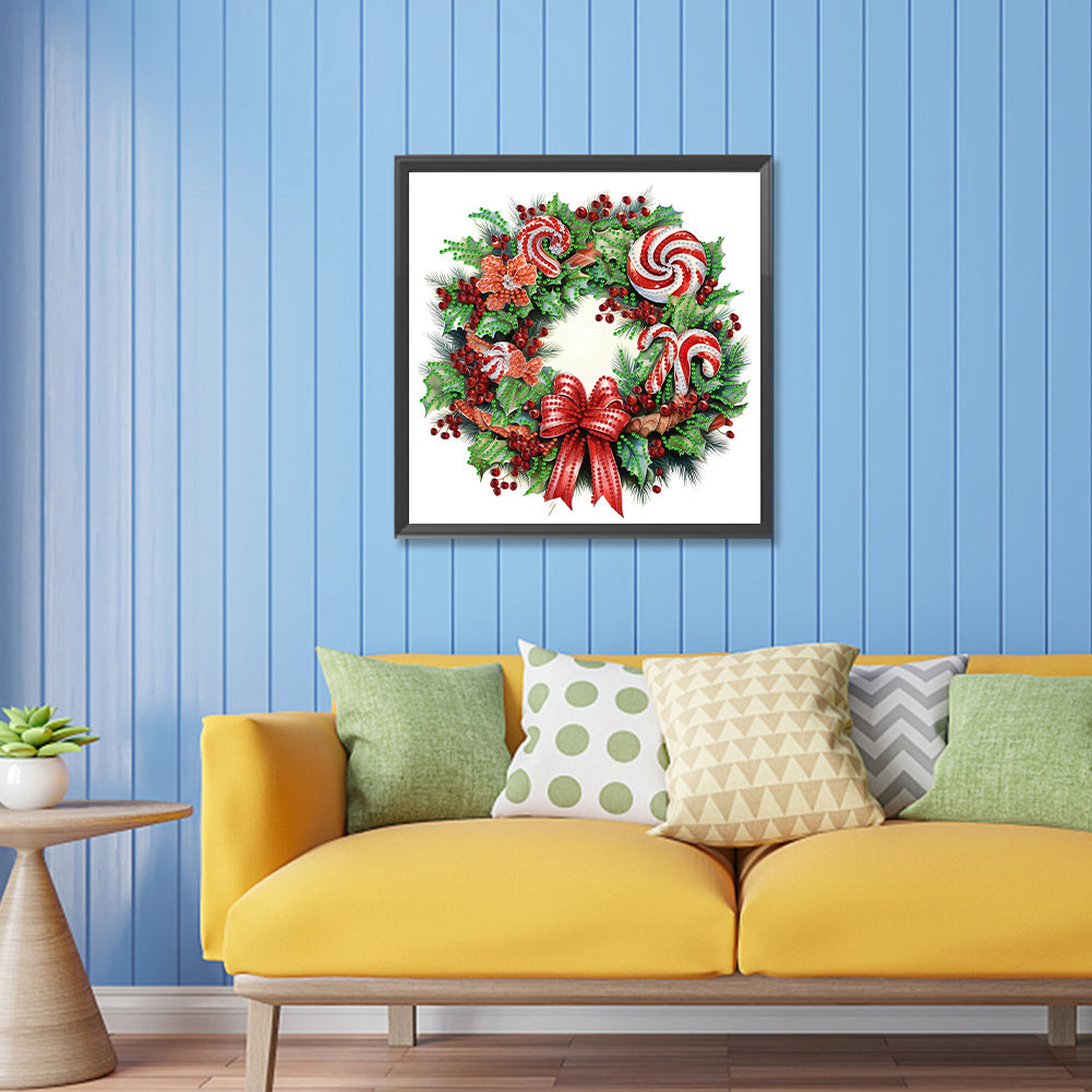 Christmas Wreath - Special Shaped Drill Diamond Painting 30*30CM