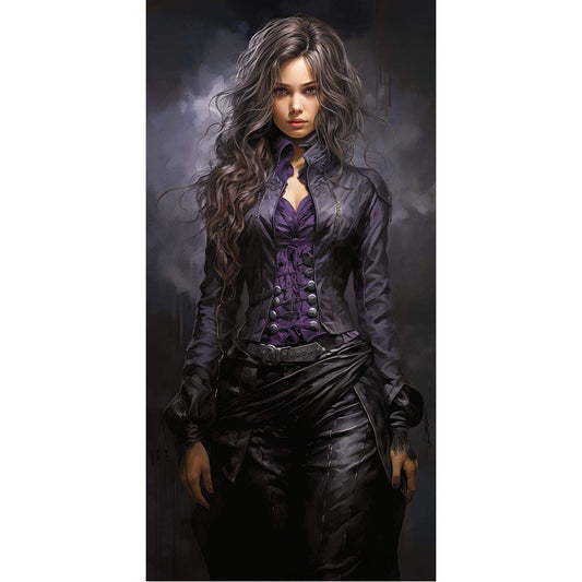 Brunette Lady - 11CT Stamped Cross Stitch 40*80CM