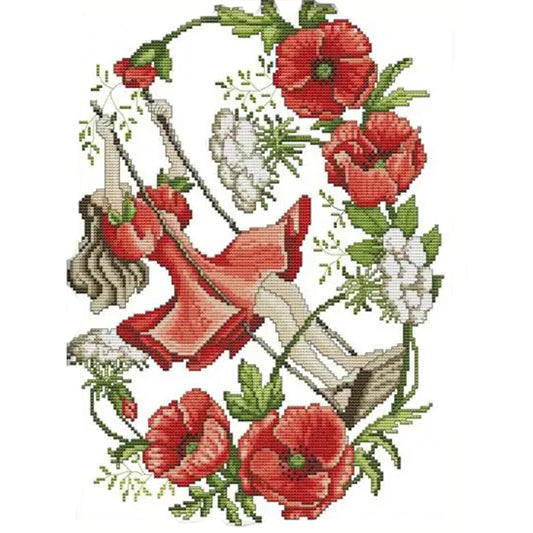 January Flower Fairy - 14CT Stamped Cross Stitch 33*41CM