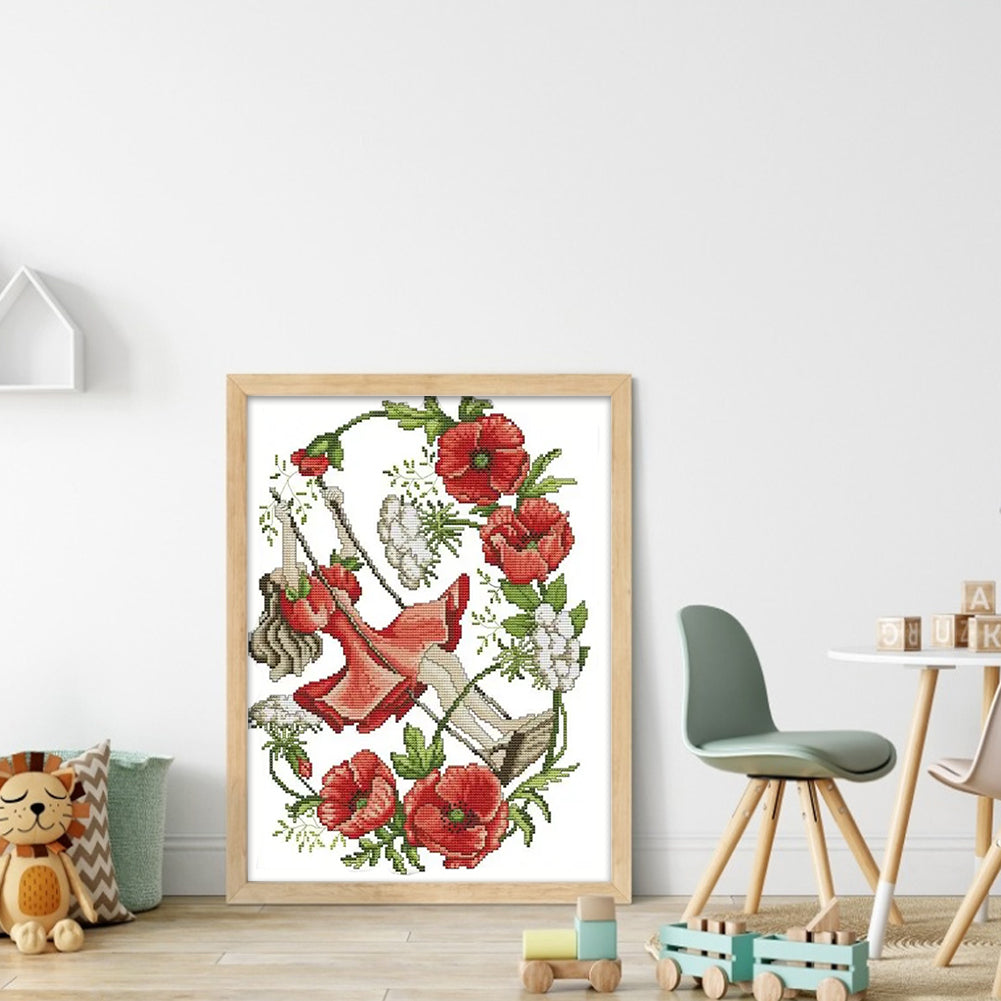 January Flower Fairy - 14CT Stamped Cross Stitch 33*41CM