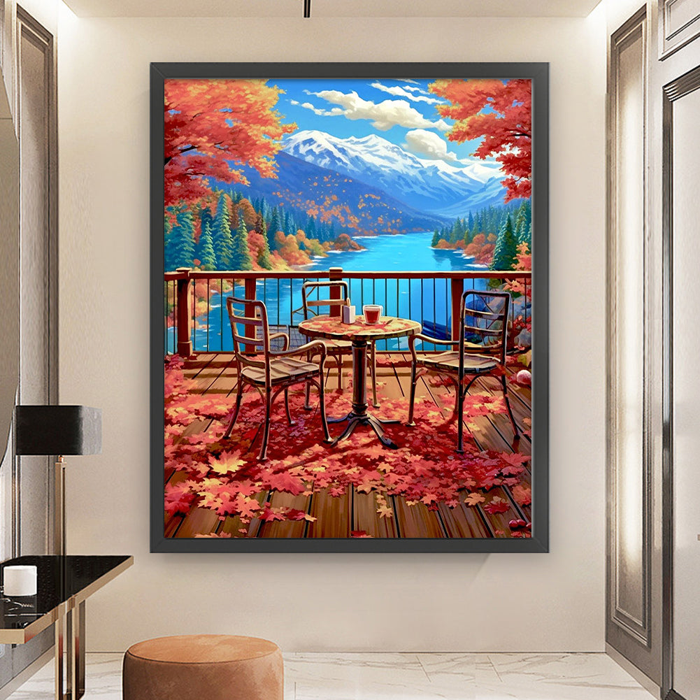 Autumn Windowsill - 16CT Stamped Cross Stitch 50*60CM