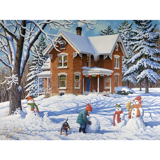 Snow Scene - Full Square Drill Diamond Painting 40*30CM