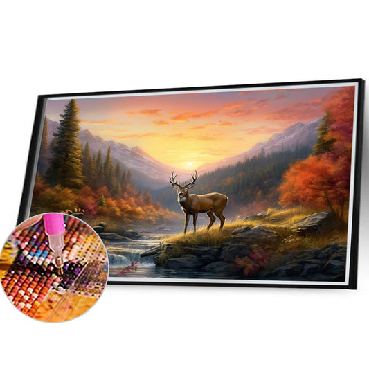Reindeer In The Woods - Full Round Drill Diamond Painting 40*30CM