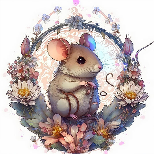 Mice In Wreath - Full AB Round Drill Diamond Painting 40*40CM