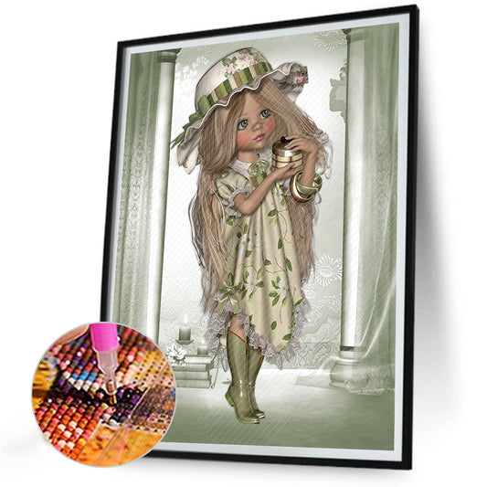 Big Eyed Doll - Full Round Drill Diamond Painting 30*40CM