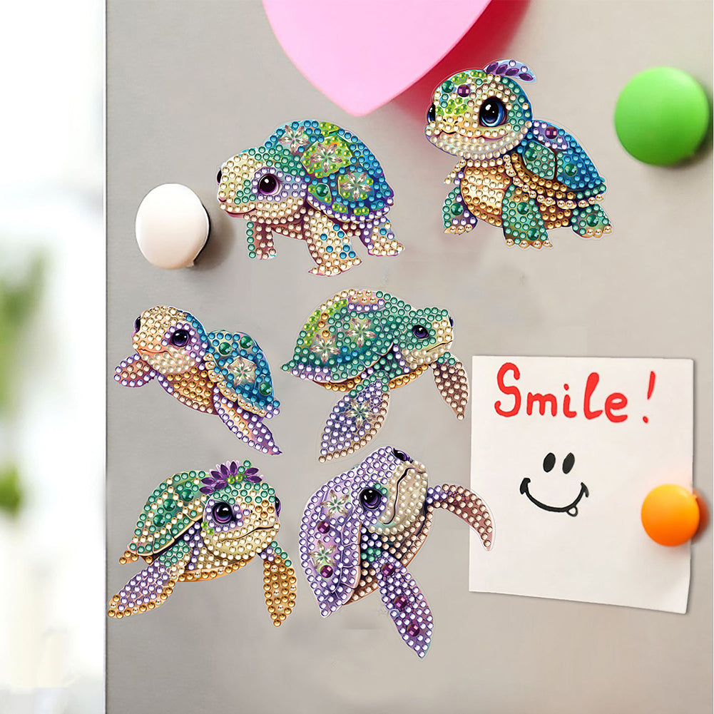 7PCS Diamond Painting Magnets Refrigerator for Adults Kids (Deep Sea Turtle)