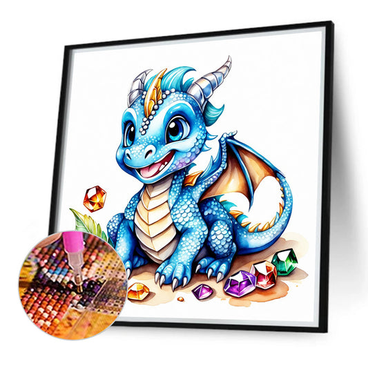 Gem Happy Dinosaur - Full Round Drill Diamond Painting 40*40CM