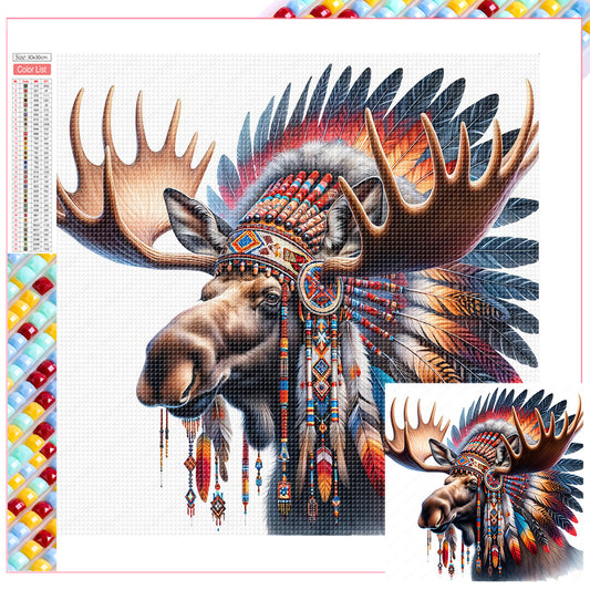 Indian Elk - Full Square Drill Diamond Painting 30*30CM