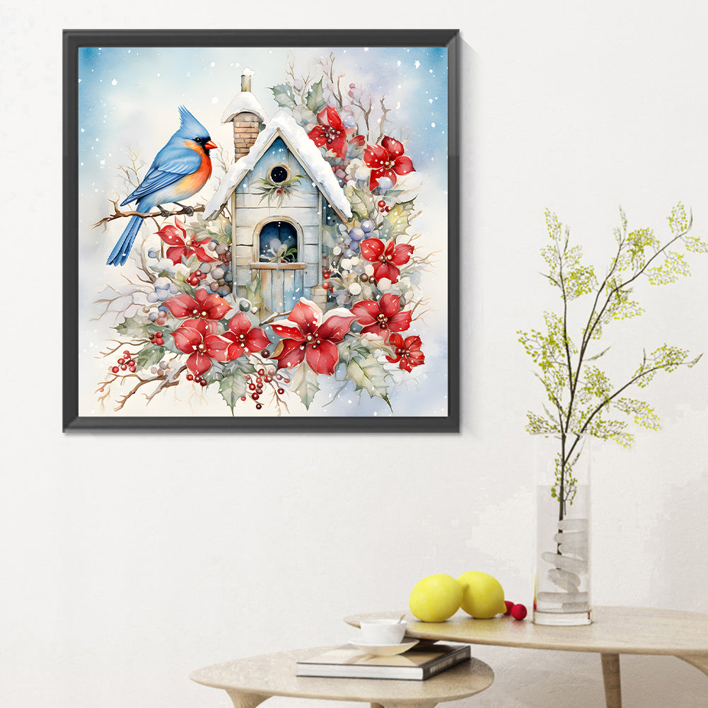 Winter Snow Bird - Full Round Drill Diamond Painting 30*30CM