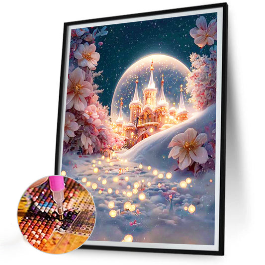 Fantasy Flower Road In Snow - Full Round Drill Diamond Painting 30*40CM