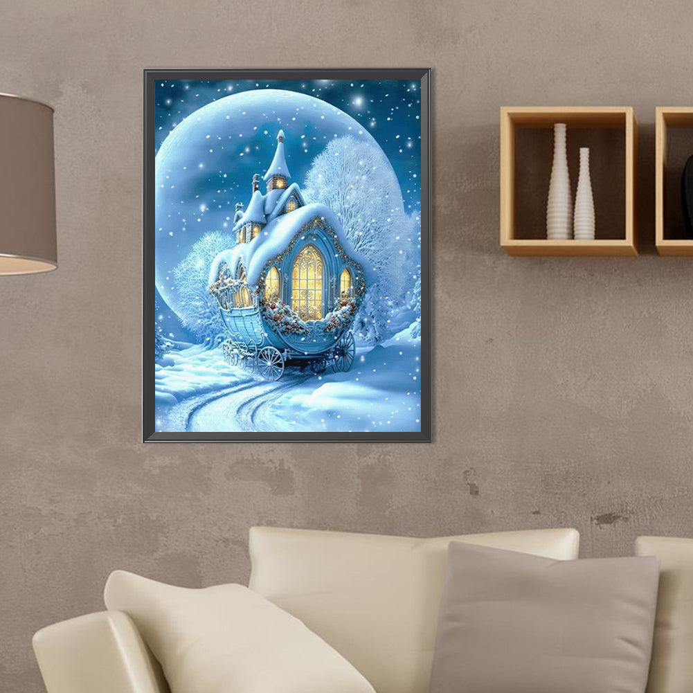 Fantasy Snow Carriage - Full Round Drill Diamond Painting 30*40CM