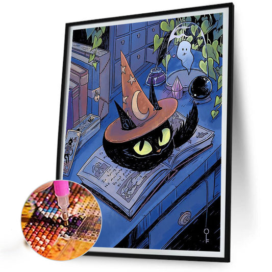 Black Cat - Full Round Drill Diamond Painting 40*50CM