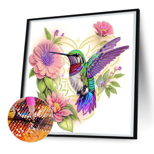 Birds In Flowers - Special Shaped Drill Diamond Painting 30*30CM