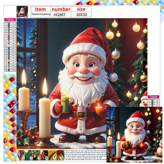 Santa Claus Holding Candle - Full Square Drill Diamond Painting 30*30CM