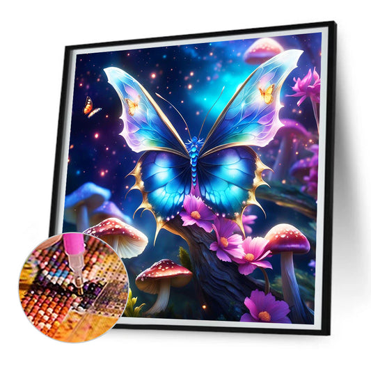 Butterfly¡¤Mushroom - Full Round Drill Diamond Painting 30*30CM