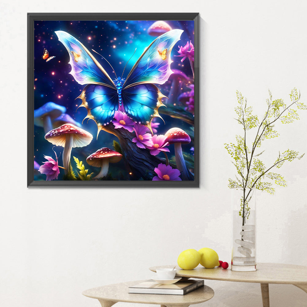 Butterfly¡¤Mushroom - Full Round Drill Diamond Painting 30*30CM