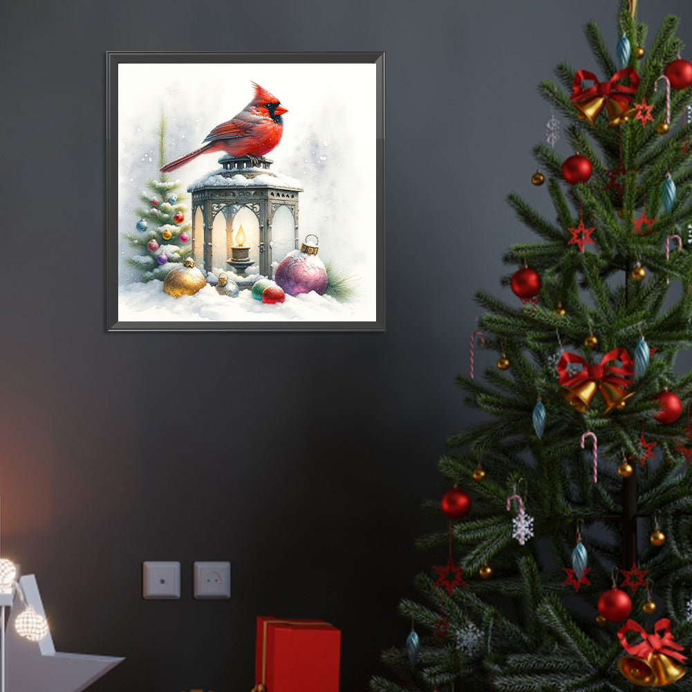 Cardinal On The Light - Full Round Drill Diamond Painting 40*40CM