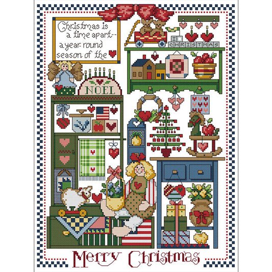 Christmas Present - 14CT Stamped Cross Stitch 33*42CM(Joy Sunday)