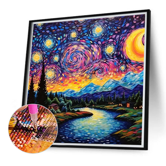 Starry Night - Full Round Drill Diamond Painting 40*40CM