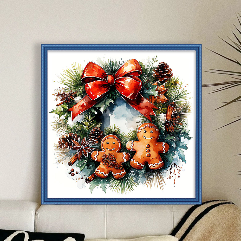 Wreath - 18CT Stamped Cross Stitch 30*30CM