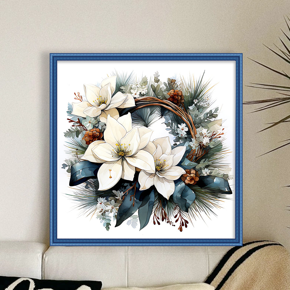Wreath - 18CT Stamped Cross Stitch 30*30CM