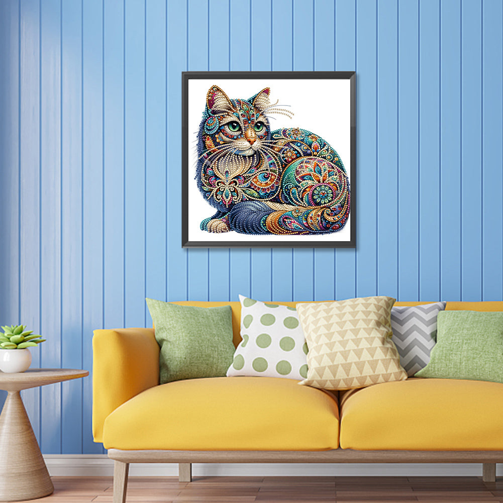 Gorgeous Cat - Special Shaped Drill Diamond Painting 30*30CM