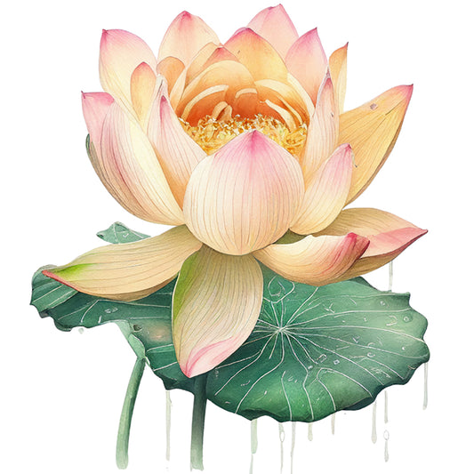 Lotus - 11CT Stamped Cross Stitch 40*40CM