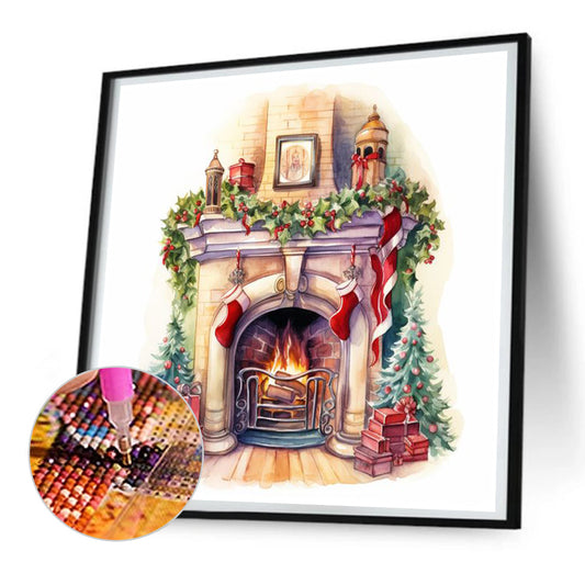Fireplace - Full Round Drill Diamond Painting 30*30CM