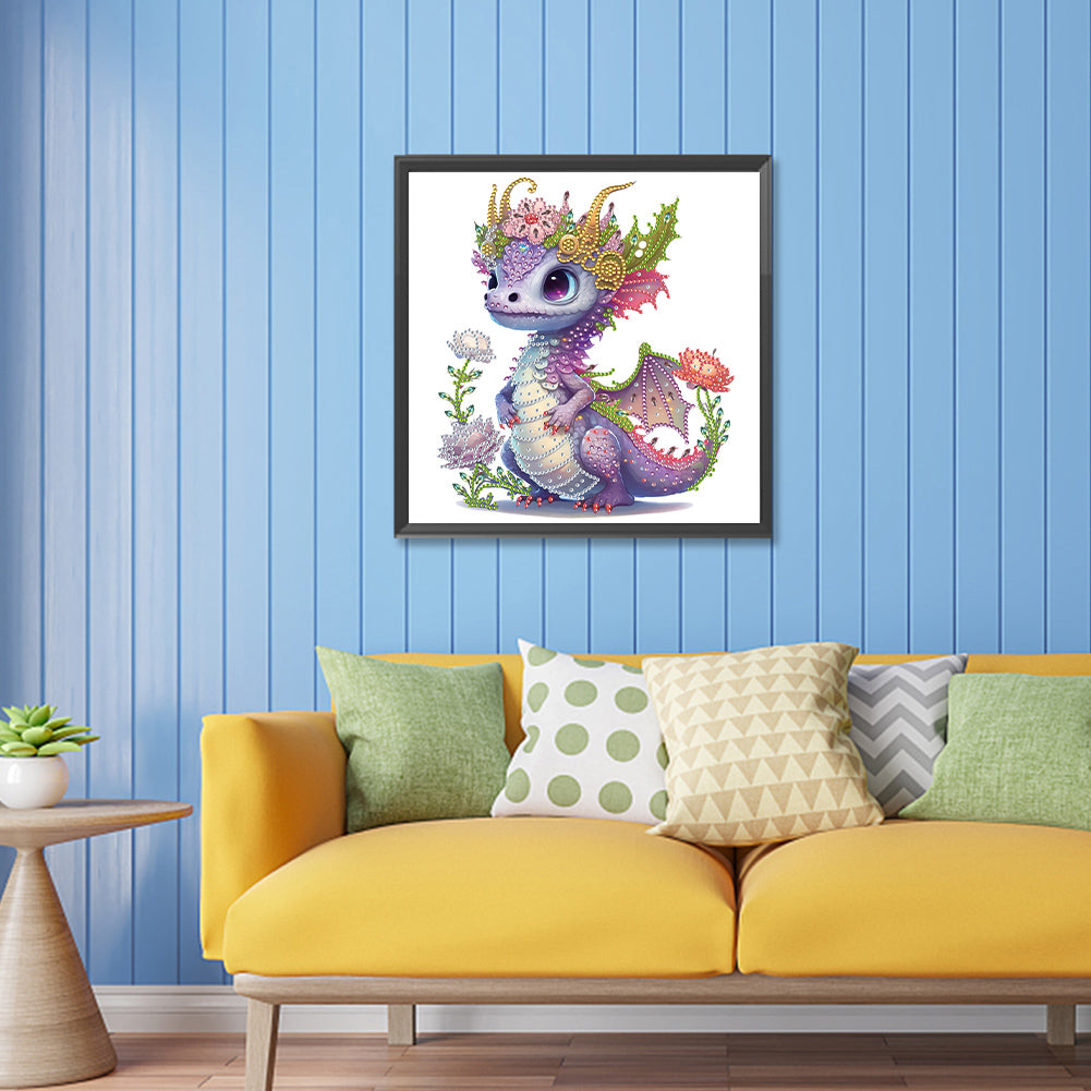 Dazzling Purple Dragon - Special Shaped Drill Diamond Painting 30*30CM