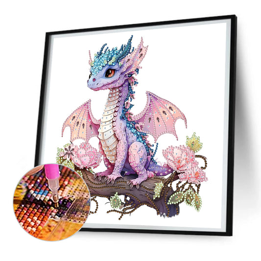 Pink Dragon - Special Shaped Drill Diamond Painting 30*30CM
