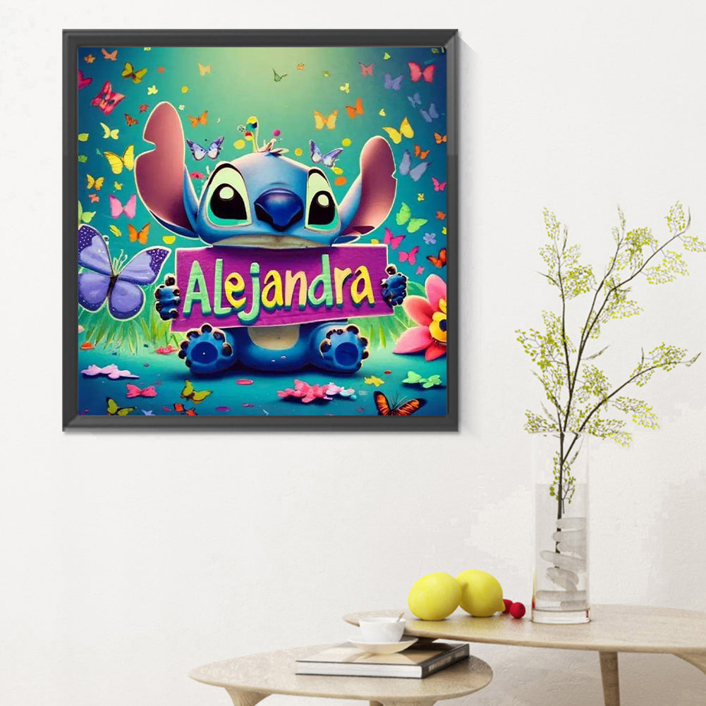 Cartoon Minifigure-Stitch - Full Round Drill Diamond Painting 30*30CM