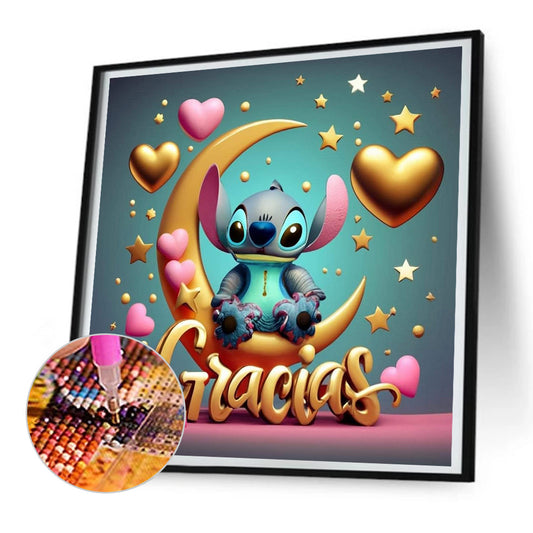 Cartoon Minifigure-Stitch - Full Round Drill Diamond Painting 30*30CM