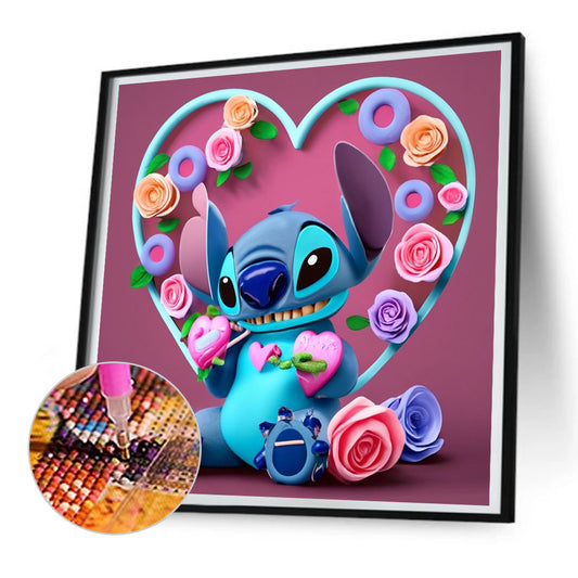 Cartoon Minifigure-Stitch - Full Round Drill Diamond Painting 30*30CM