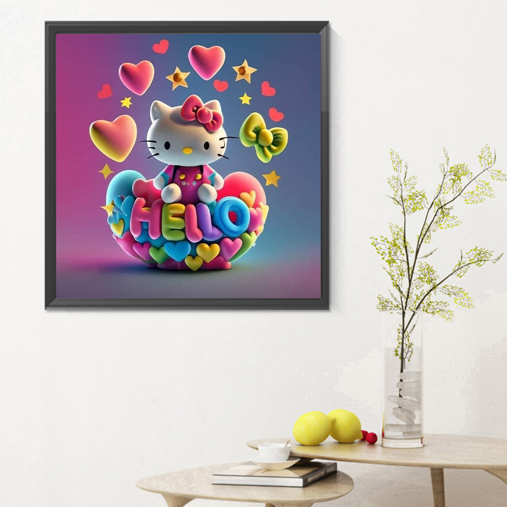 Cartoon Minifigure-Hello Kitty - Full Round Drill Diamond Painting 30*30CM