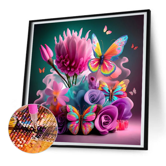 Colorful Flowers - Full Round Drill Diamond Painting 30*30CM