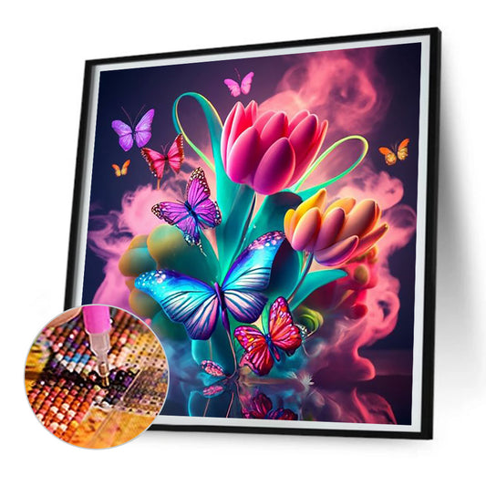 Colorful Flowers - Full Round Drill Diamond Painting 30*30CM