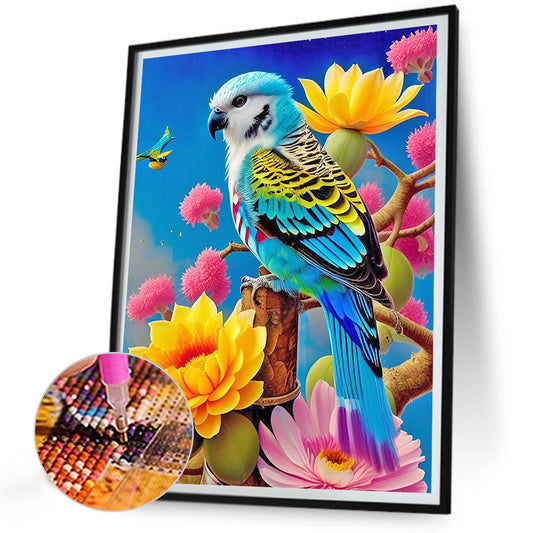 Parrot On Flower Branch - Full Round Drill Diamond Painting 30*40CM
