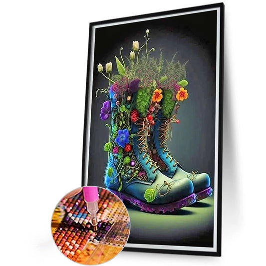 Flowers And Boots - Full Round Drill Diamond Painting 40*60CM